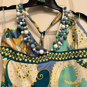 Gorgeous Tibi long halter  maxi dress in a beautiful print.